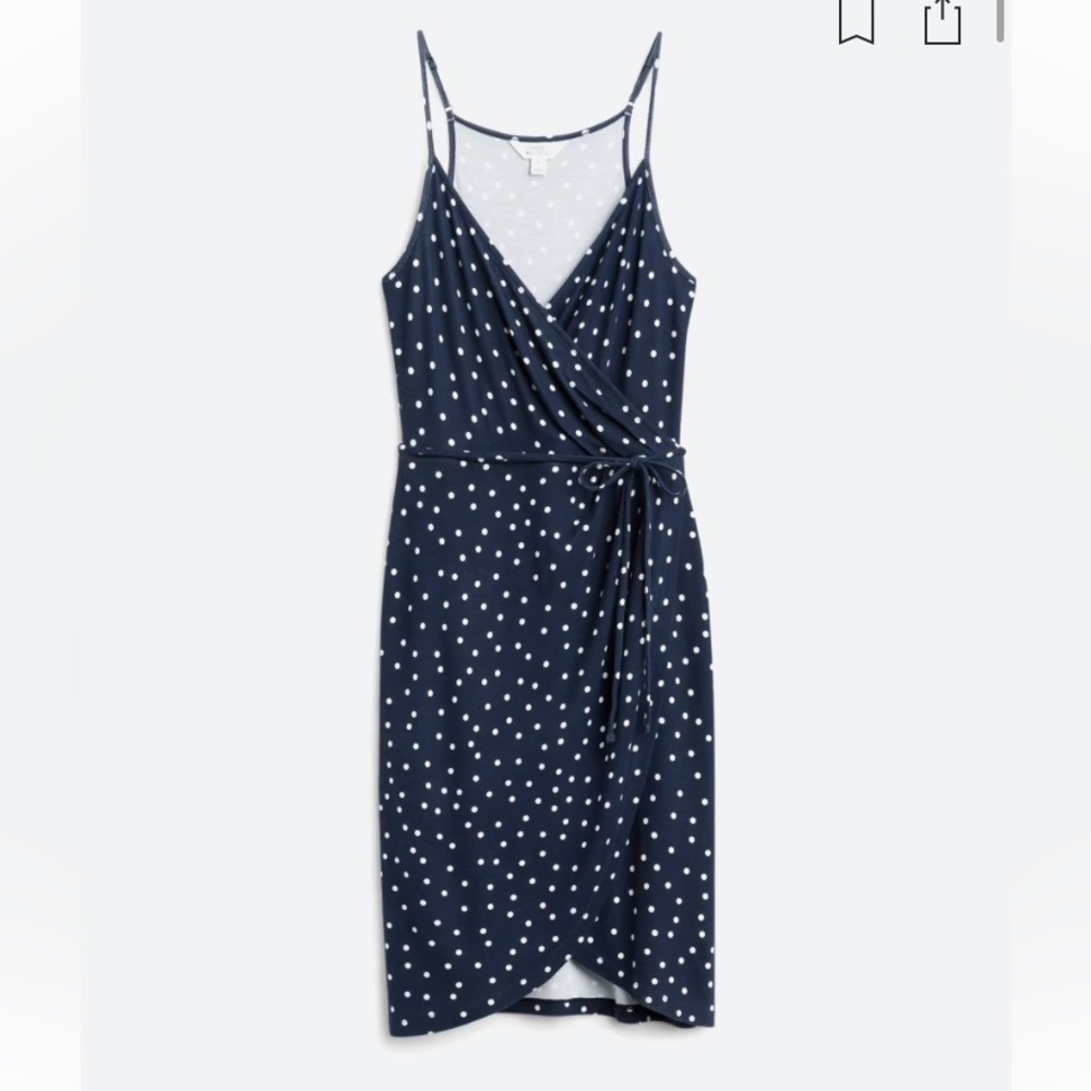 41 Hawthorne Navy and White Faux Wrap Dress